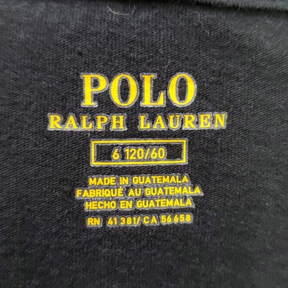 6 Boys Black Long Sleeve T-Shirt with Red Pony Polo by Ralph Lauren - Picture 10 of 10